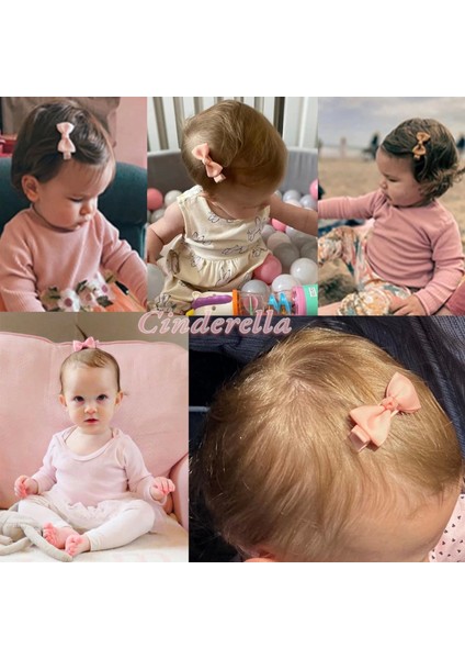 4'lü Tamamen Astarlı Fiyonk Model Yumuşak Bebek Saç Tokası - Renkli Çocuk Pens Klips Toka Renk-3 fırsatları