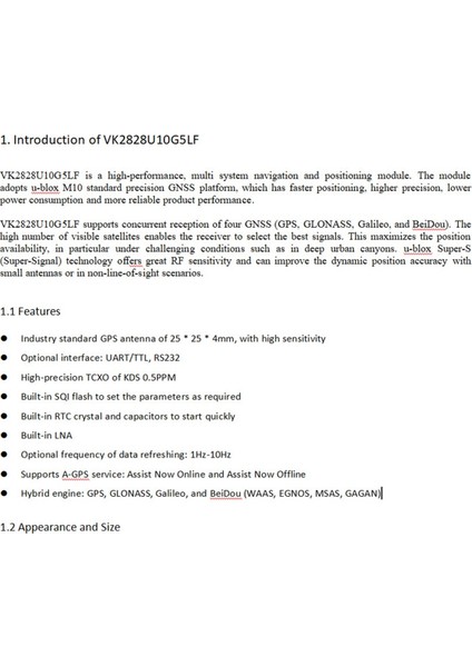 VK2828U10G5LF Gps Modülü Yerleşik Lna Gps &amp; Beidou &amp; Glonass &amp; Galileo Uçuş Kontrol Modülü Acreage Metre (Yurt Dışından) indirimleri