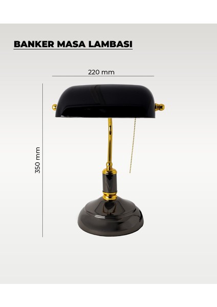 Banker Masa Lambası Siyah Cam - E27 Duy fiyatları