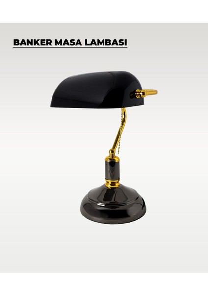 Banker Masa Lambası Siyah Cam - E27 Duy modelleri
