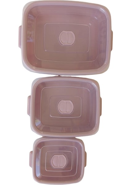 3'lü Mikrofresh Saklama Kabı Seti (0,5 L + 1 L + 2 L) - Mikrodalga, Bulaşık Makinesi Uyumlu modelleri