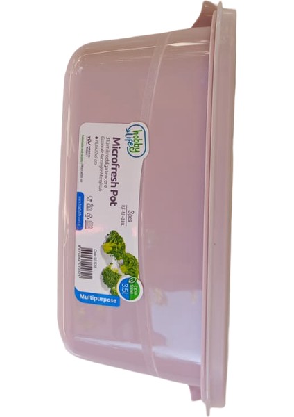 3'lü Mikrofresh Saklama Kabı Seti (0,5 L + 1 L + 2 L) - Mikrodalga, Bulaşık Makinesi Uyumlu fırsatları