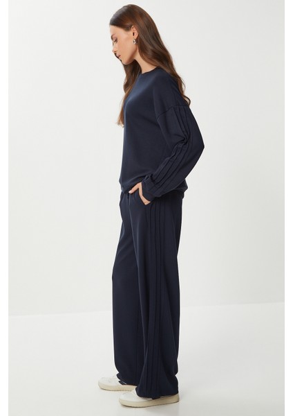 Yumuşak Modal Eşofman Takımı LCR0096 Lacivert modelleri