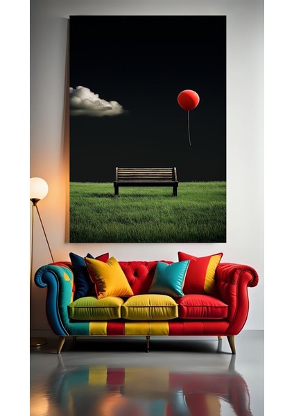 Bank ve Yalnızlık Manzara V1 Ev Duvar Salon Güzellik Salonu Ofis Dükkan Dekarasyon Kanvas Tablo