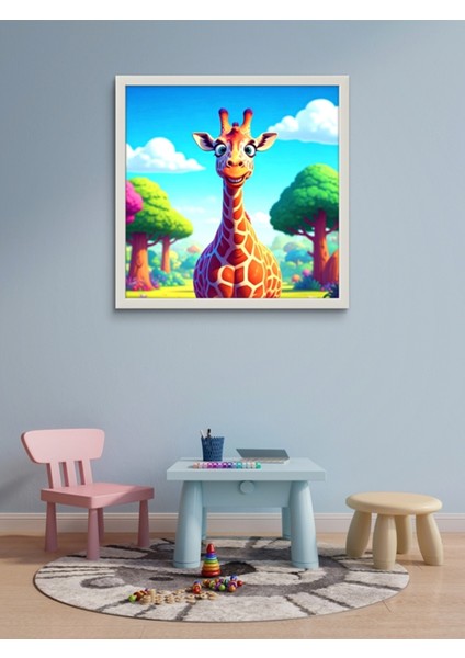 Doğadaki Zürefa LED Tablo – 60X60 cm | Sıva Üstü Montajlı, Tak-Çalıştır Sistem, Arapuarlı fiyatları