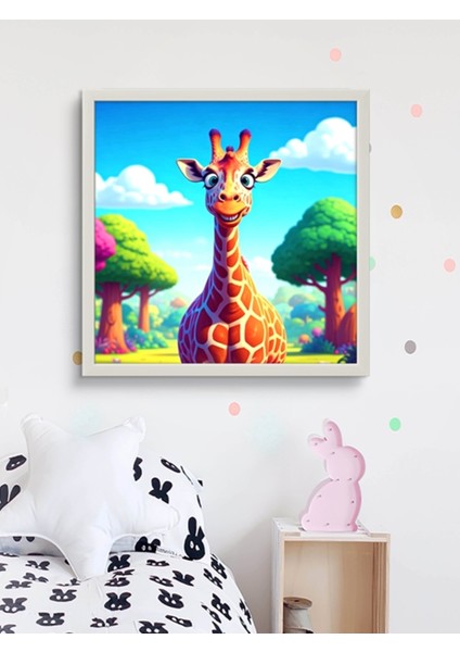 Doğadaki Zürefa LED Tablo – 60X60 cm | Sıva Üstü Montajlı, Tak-Çalıştır Sistem, Arapuarlı modelleri