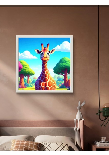 Doğadaki Zürefa LED Tablo – 60X60 cm | Sıva Üstü Montajlı, Tak-Çalıştır Sistem, Arapuarlı indirimleri