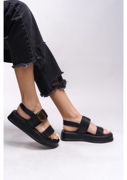 Yiendrae Kadın Siyah Tokalı Suni Deri Sandalet – Rahat Kalın Tabanlı, Yazlık ve Günlük Kullanım İçin indirimleri
