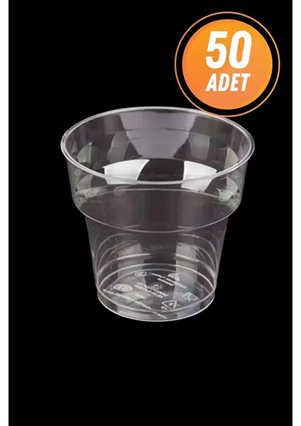 Şeffaf Kristal Mika Sert Plastik Bardak 180 cc 50 Adet