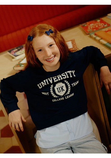 Lcw Kids Lacivert Okulun En Havalısı Sweatshirt