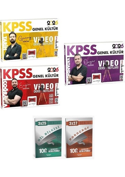 Yargı + Anla Kazan 2026 Kpss Tarih + Coğrafya + Vatandaşlık Video Ders Notları 3 Lü Set Yargı Yayınları