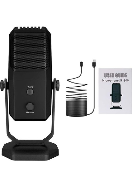 Profesyonel USB Kondansatör Mikrofon – 4 Yönlü Direktif, 20Hz-20KHz Frekans, Kulaklık Çıkışı, Tek Tuş Sessize Alma, Ses Ayarı, 15MM Stand Uyumlu Yanmai SF-900 fırsatları