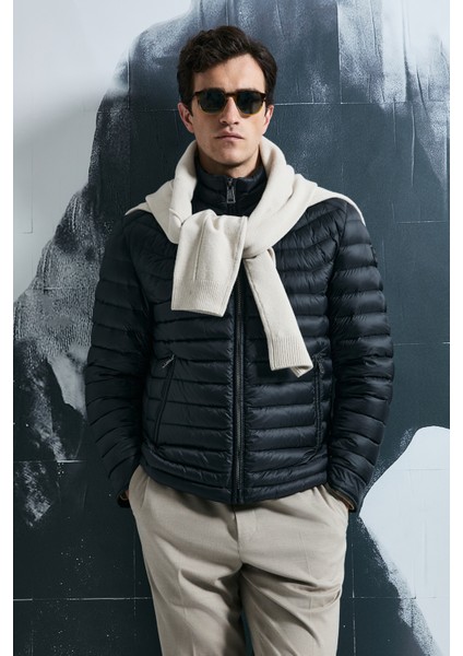 Andy Kaz Tüyü Erkek Mont Siyah