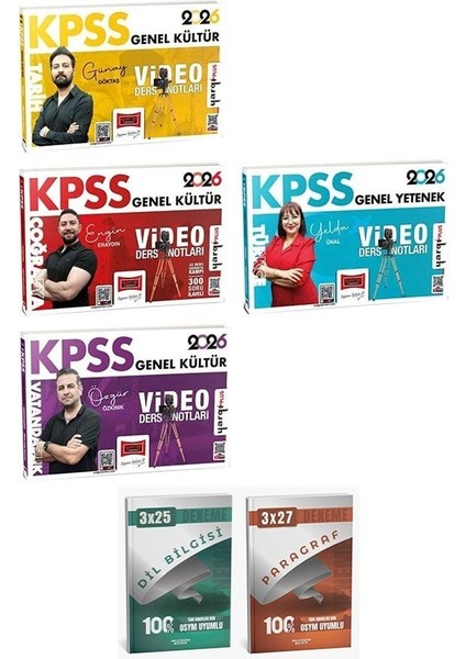 Yargı + Anla Kazan 2026 Kpss Tarih + Coğrafya + Vatandaşlık + Türkçe Video Ders Notları 4 Lü Set Yargı Yayınları