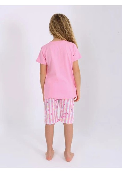 Minykids Unicorn Desen Pembe Kapri %100 Pamuklu Kız Çocuk Pijama Takım modelleri