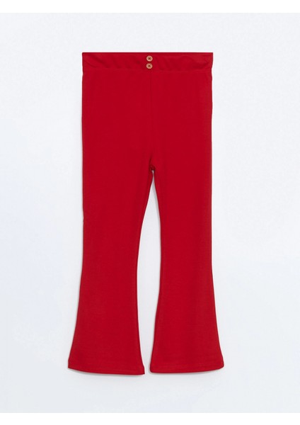 Lcw Kids Kirmizi Beli Lastikli Ispanyol Paça Kız Bebek Tayt