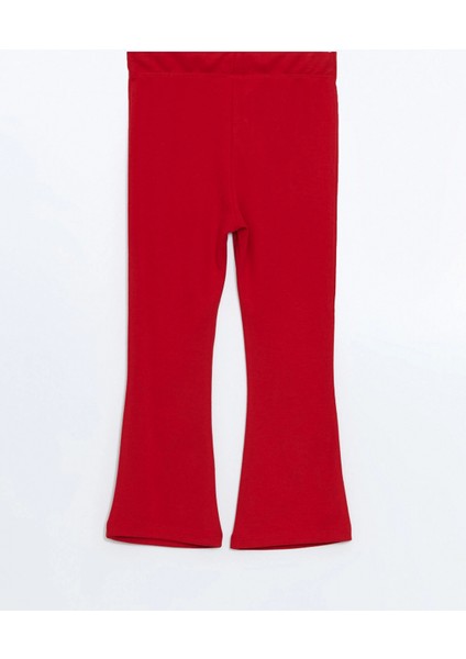 Lcw Kids Kirmizi Beli Lastikli Ispanyol Paça Kız Bebek Tayt modelleri