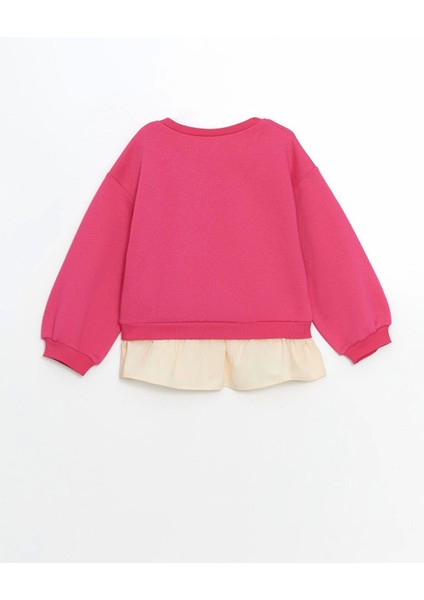 Lcw Kids Fuşya Bisiklet Yaka Nakışlı Kız Çocuk Sweatshirt fiyatları