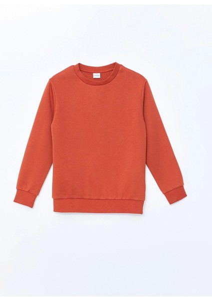 Lcw Kids Kahverengi Bisiklet Yaka Erkek Çocuk Kalın Sweatshirt