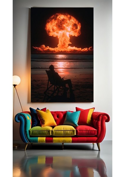 Kaygısız Adam Portresi Ev Duvar Salon Güzellik Salonu Ofis Dükkan Dekarasyon Kanvas Tablo