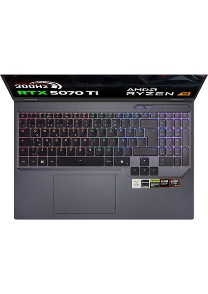 Slayer R9T-5070TI C6 Amd Ryzen 9 9955HX 32GB Ram 1tb SSD RTX5070TI 16" Qhd+ IPS 300Hz Freedos Gaming Laptop fırsatları