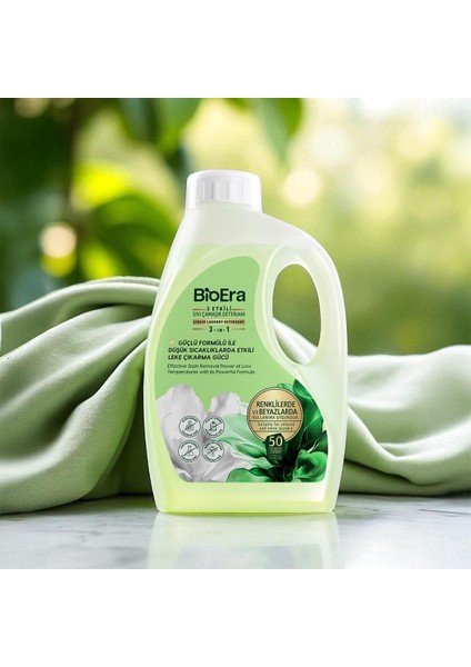 BioEra 3 Etkili, Leke Çıkarıcı, Renkli & Beyaz, Kalıcı Kokulu Sıvı Çamaşır Deterjanı 1500ml, 50 Yıkama