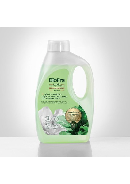 BioEra 3 Etkili, Leke Çıkarıcı, Renkli & Beyaz, Kalıcı Kokulu Sıvı Çamaşır Deterjanı 1500ml, 50 Yıkama fiyatları