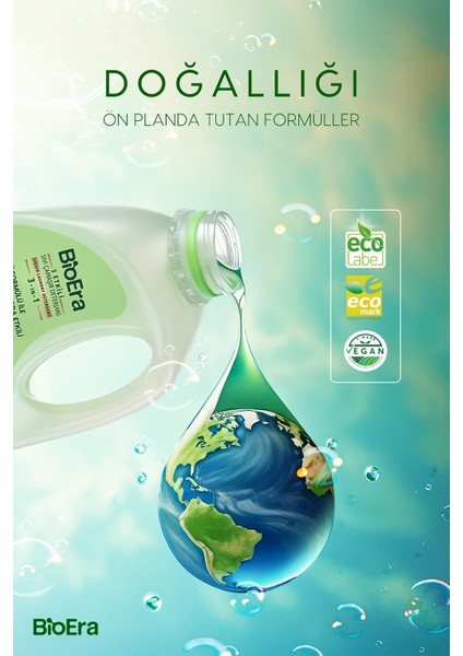 BioEra 3 Etkili, Leke Çıkarıcı, Renkli & Beyaz, Kalıcı Kokulu Sıvı Çamaşır Deterjanı 1500ml, 50 Yıkama