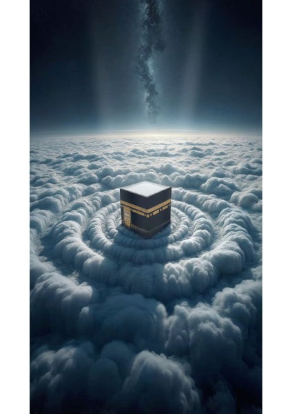 Bulutların Üstündeki Kabe Ev Duvar Salon Güzellik Salonu Ofis Dükkan Dekarasyon Kanvas Tablo fiyatları