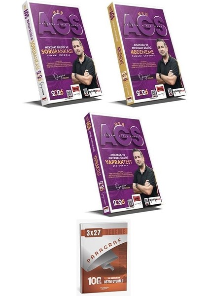 Yargı + Anla Kazan 2026 Meb-Ags Anayasa ve Mevzuat Bilgisi Soru Bankası + 40 Deneme + Yaprak Test 3 Lü Set