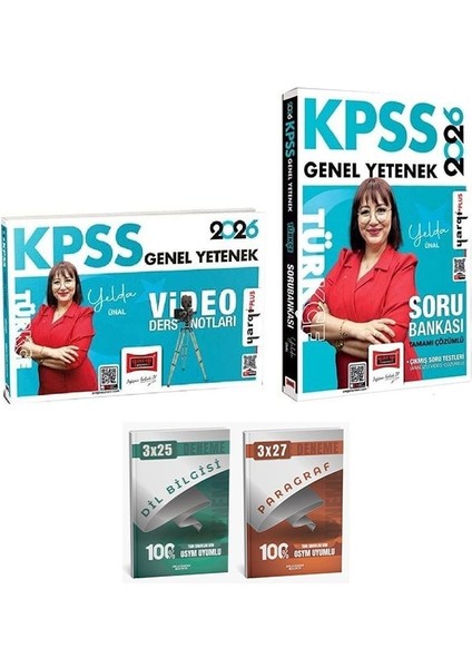 Yargı + Anla Kazan 2026 Kpss Türkçe Video Ders Notları + Soru Bankası 2 Li Set - Yelda Ünal Yargı Yayınları
