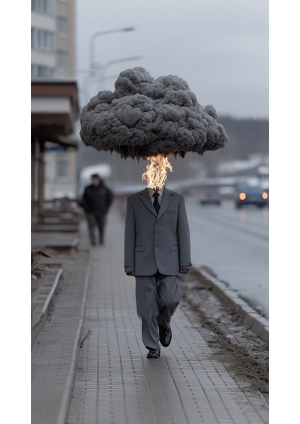 Kafası Dumanlı Adam Ev Duvar Salon Güzellik Salonu Ofis Dükkan Dekarasyon Kanvas Tablo fiyatları