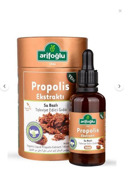 Organik Sıvı Propolis Ekstrakt 50ml (Su Bazlı) Kutulu