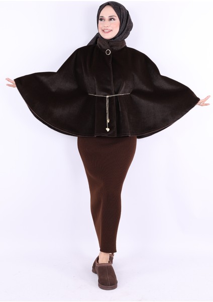 Zincir Kemer Detaylı Panço 70032 Koyu Kahve