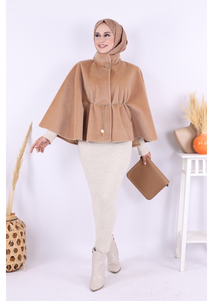 Zincir Kemer Detaylı Panço 70032 Vizon