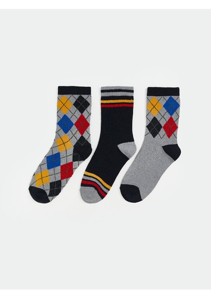 Desenli Erkek Çocuk Soket Çorap 3'lü (W5)
