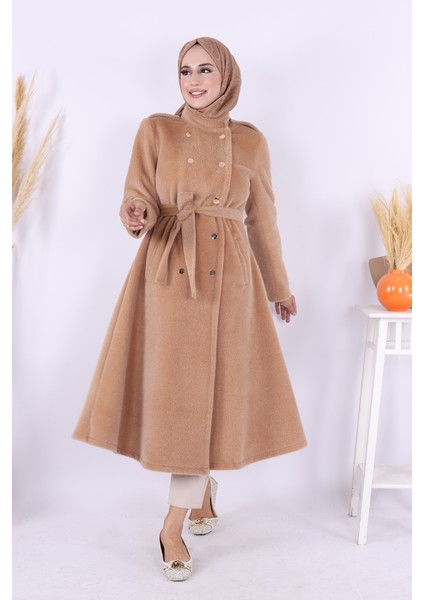 Çıt Çıt Düğme Detay Kaban 70035 Vizon