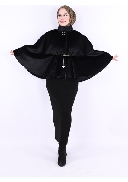 Zincir Kemer Detaylı Panço 70032 Siyah