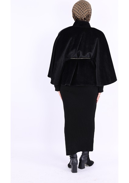 Zincir Kemer Detaylı Panço 70032 Siyah modelleri