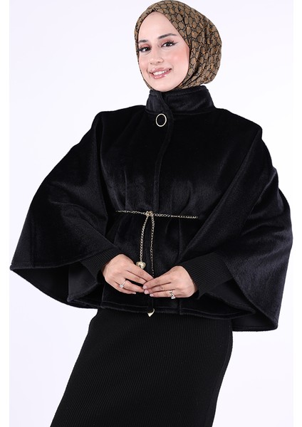 Zincir Kemer Detaylı Panço 70032 Siyah fırsatları