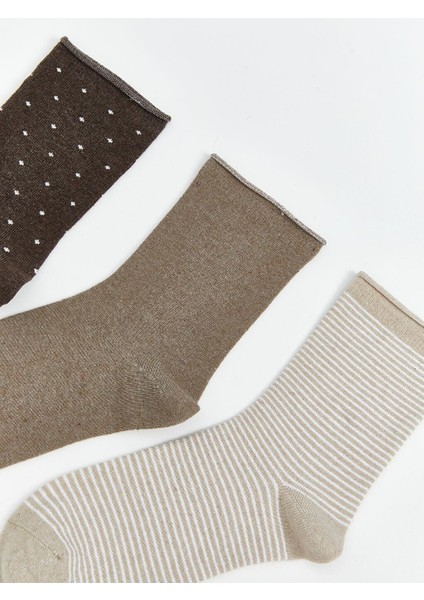 Desenli Kadın Soket Çorap 3'lü (W5) fiyatları