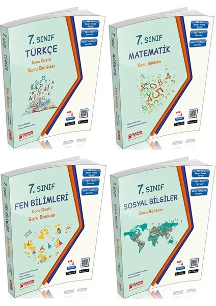 7. Sınıf Türkçe - Matematik - Fen - Sosyal Soru Bankası Set 4 Kitap