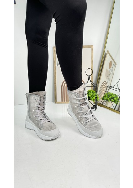 Günlük Kadın Kar Botu Kürklü Bağcıklı Fermuarlı Rahat Yüksek Kalın Tırtıklı Taban Bootie 815 modelleri