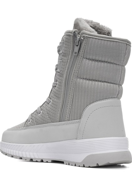 Günlük Kadın Kar Botu Kürklü Bağcıklı Fermuarlı Rahat Yüksek Kalın Tırtıklı Taban Bootie 815