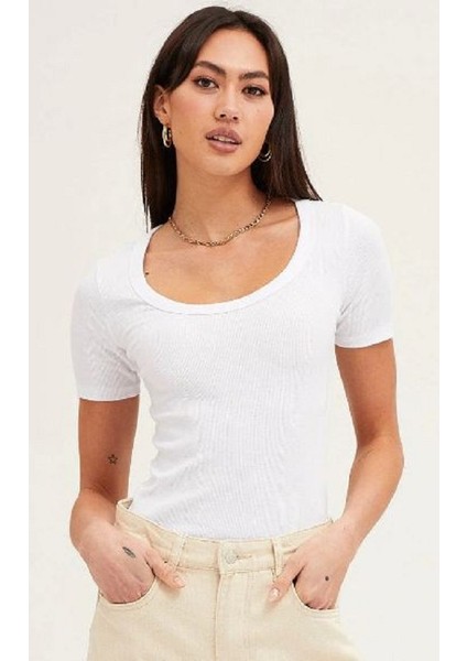 Kare, Havuz Yaka Kısa Kol Bluz-Fitilli Kaşkorse Kumaş modelleri