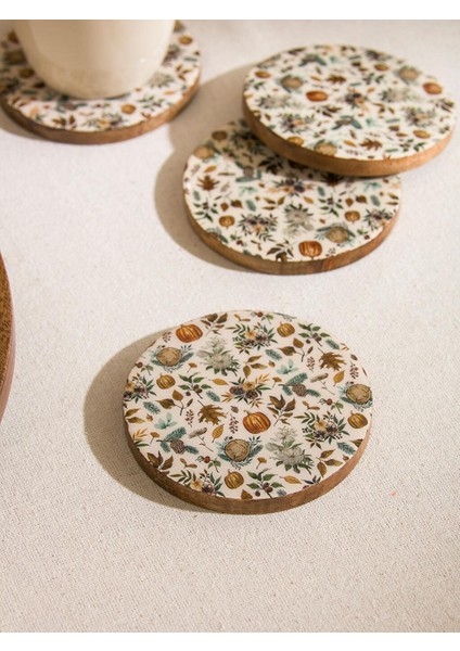 Karişik Çiçekli Dekoratif Bardak Altlığı 4'lü (W5) fiyatları