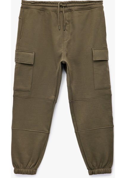 Şardonlu Kargo Cepli Beli Bağcıklı Jogger Eşofman Altı