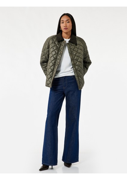 Cepli Fermuarlı Kruvaze Yaka Uzun Kollu Su Itici Kapitone Kısa Ceket fiyatları