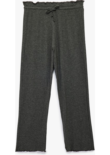 Rahat Kalıp Beli Bağlamalı Triko Pijama Altı