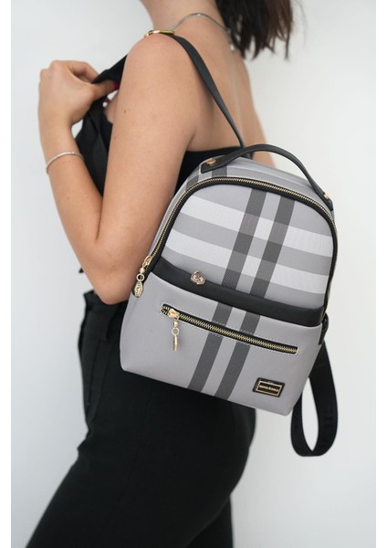 Gri - Siyah SP1061 Kadın Sırt Çantası